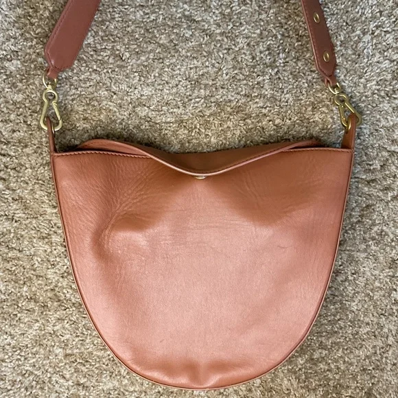 Vince Camuto Brown Leather Crossbody Bag Gold Hardware Adjustable Strap Mini - Picture 5 of 12